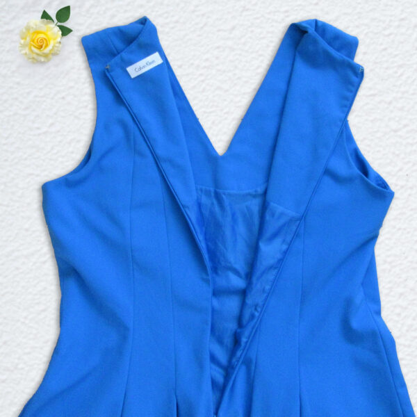 カルバンクライン 鮮やかブルー 膝丈ワンピース 美品 - 画像 (6)