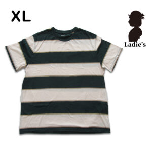 ボーダーTシャツグリーン＆ベージュ